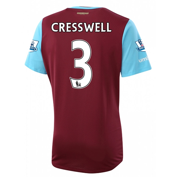 West Ham 2015-16 CRESSWELL #3 Home Soccer Jersey